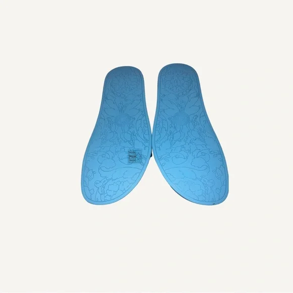 Versace Women's Gold Medusa Head Sky Blue Pool Slide Flip Flops Shoes Size 36 - Picture 2 of 3